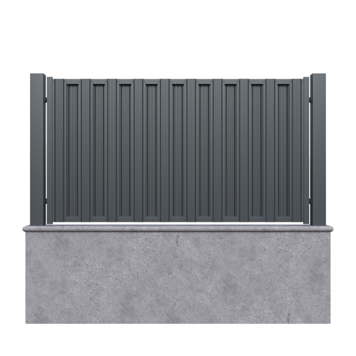 Panou gard mic, Todome, Model 72 cu sipca, negru, 200 x 110 cm