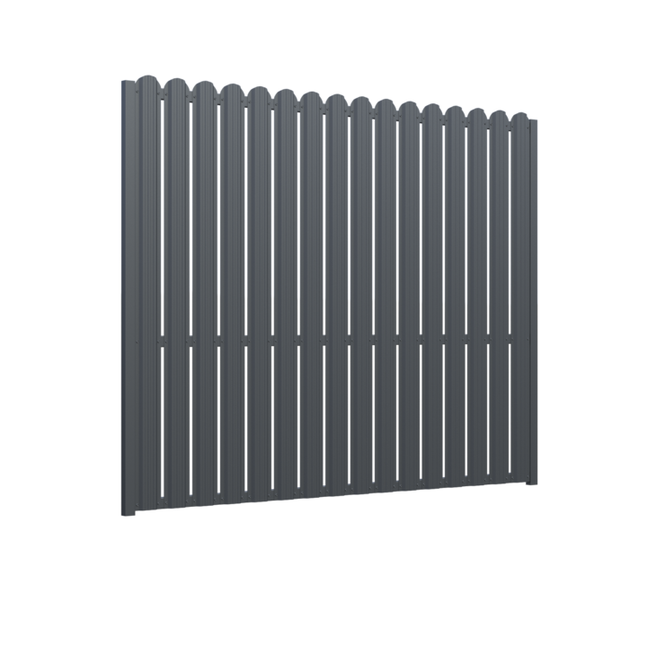 Panou gard mediu, Todome, Model 74 cu sipca, negru, 200 x 150 cm