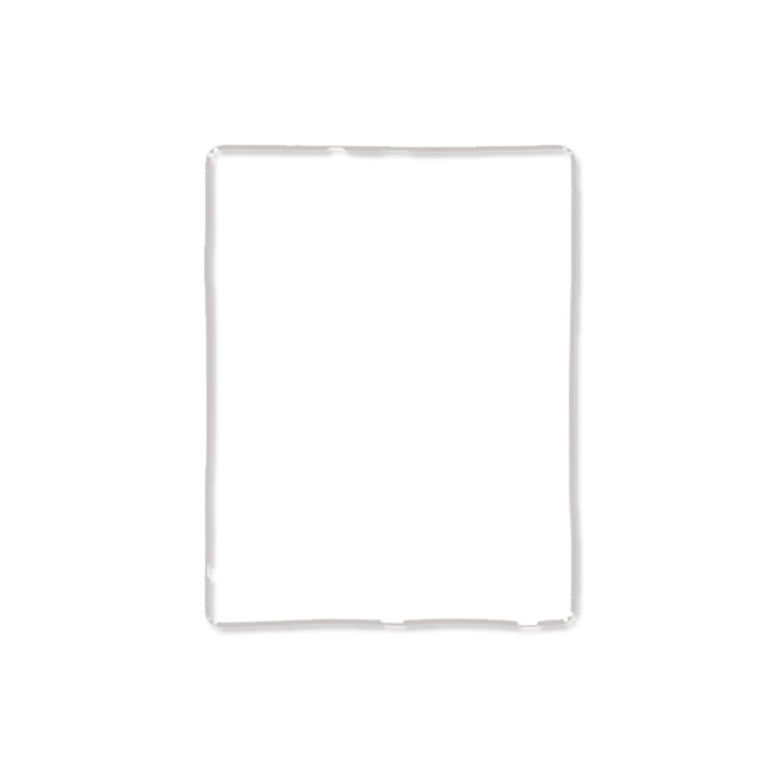 Rama cu banda adeziva pentru display compatibila cu Apple iPad 2, iPad 3, iPad 4, 9.7 inch, Alb, TLF-BBL4789