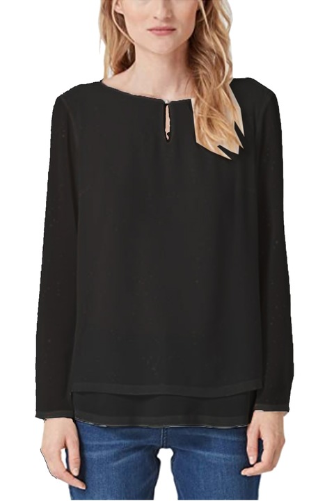 Bluza dama, s.Oliver, Poliester, Negru, 34 EU