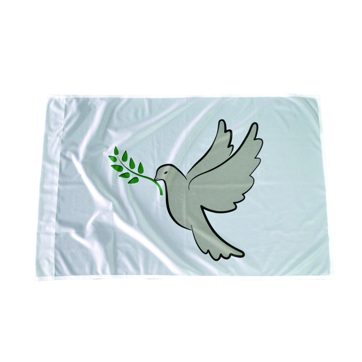 Steag Porumbelul Pacii alb, 90x60 cm