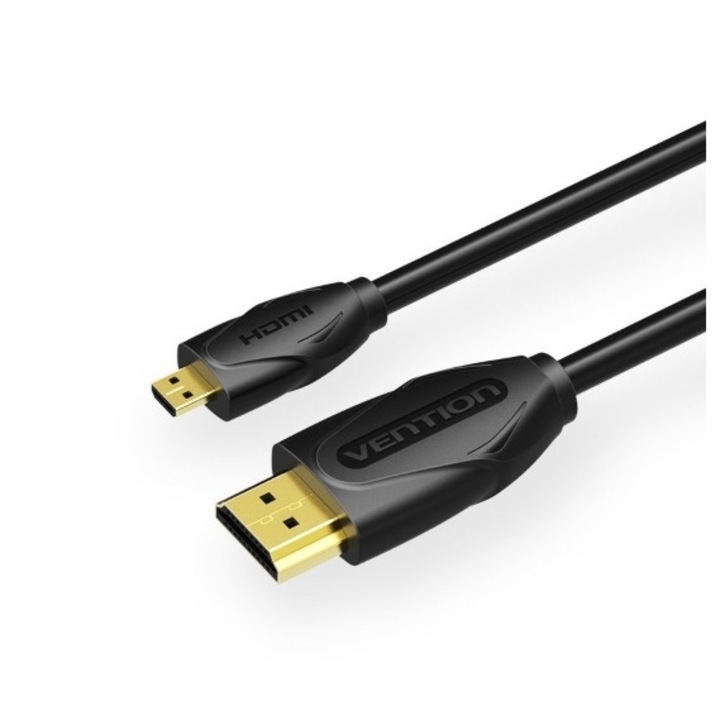 Кабел Vention VAA-D03-B150, Черен, Micro HDMI Мъжко - HDMI Мъжко, 1.5M