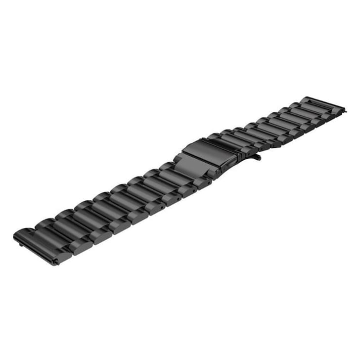 Каишка, съвместима с Huawei Watch GT, GT 2, GT 3, 42 mm, Samsung Galaxy Watch 4 и Samsung Galaxy Watch Active 1 и 2, металик, черен