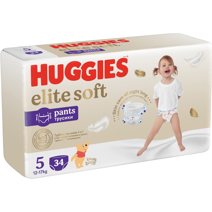 Scutece chilotel Huggies Elite Soft Pants 5, 12-17 kg, 34 buc