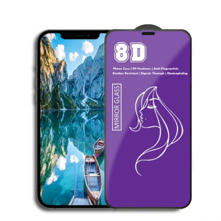 Üvegfólia kompatibilis: iPhone 7/8/SE 2020, G-Tech, 9H, HD, Eye Protect – Mirror Purple