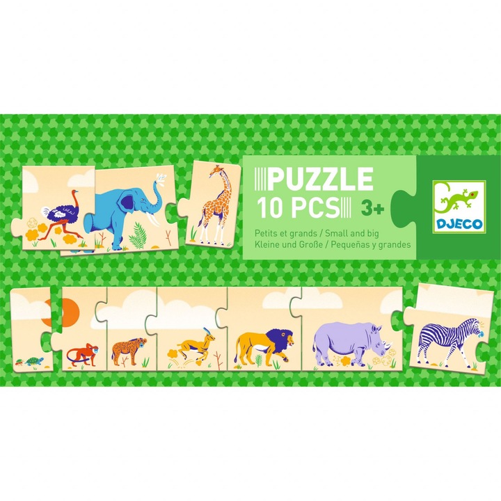 Oktató puzzle, Kicsitől a nagyig, 10 db, Djeco