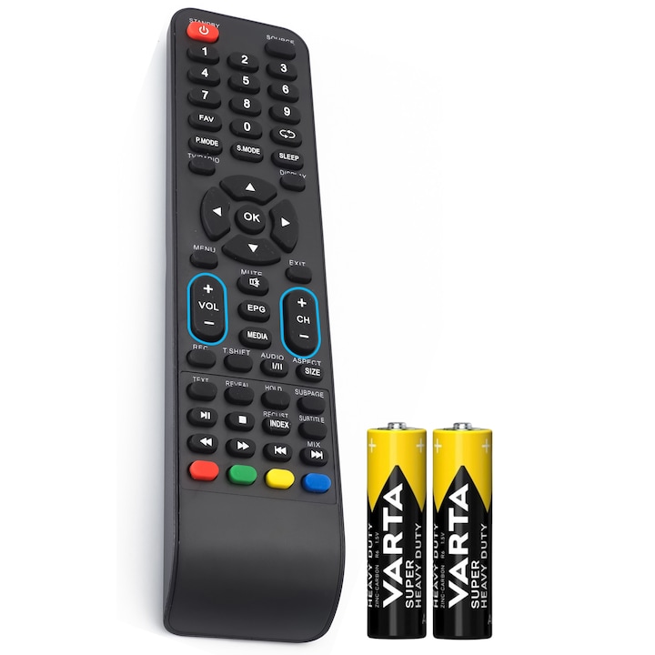 Telecomanda TV compatibila Vortex, VLED-24-32-40, LEDV-40CK308, 32CK600, Bocu Remotes®, baterii incluse