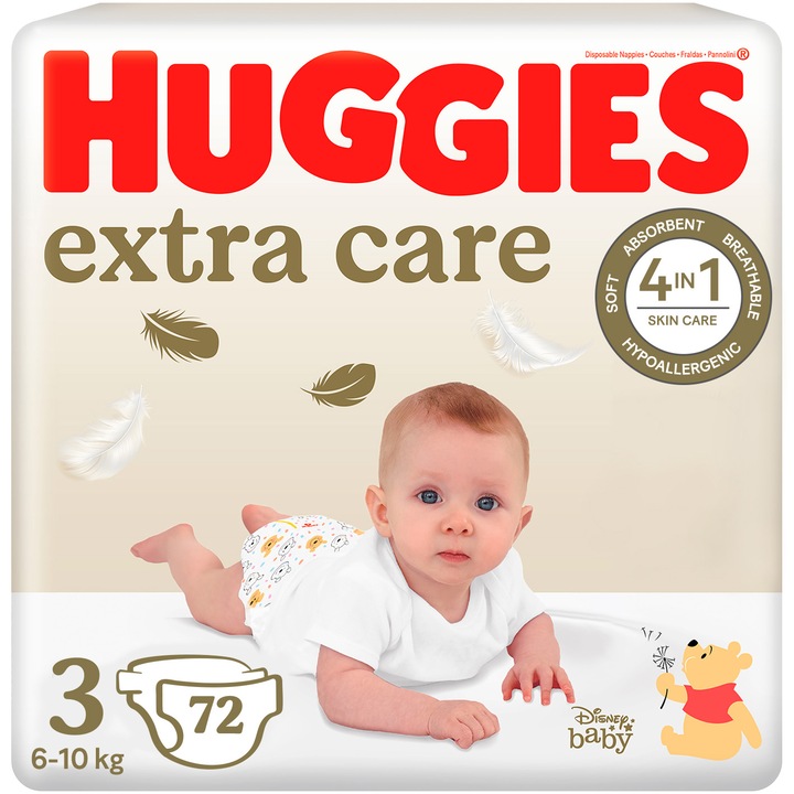 Scutece Huggies extra care 3, 6-10 kg, 72 buc