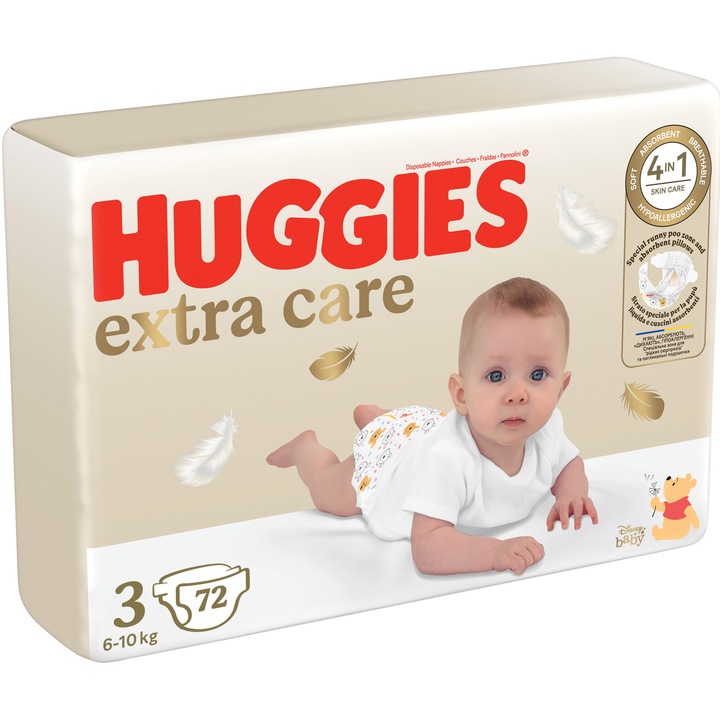 Scutece Huggies Extra care 3, 6-10 kg, 72 buc