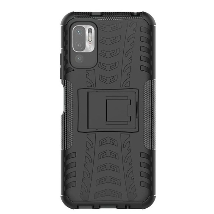 SILKASE tok Xiaomi Redmi 10-hez, Armor Stand, műanyag/gumi, fekete