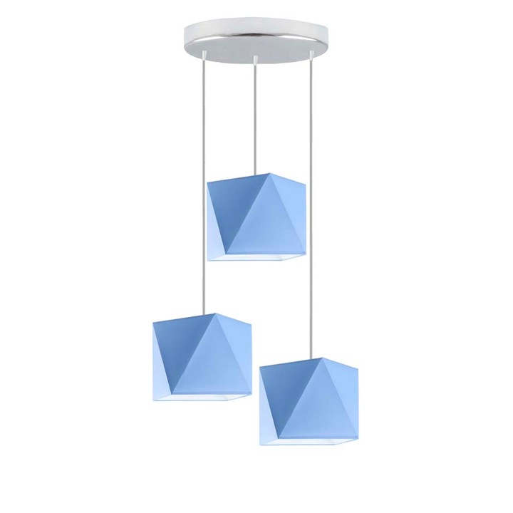 Lysne, Függesztett lámpa nappaliba, Majorka, króm keret, kék ernyő