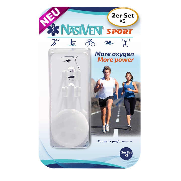 Комплект носни разширители Nasivent, Sport, размер XS, 2 бр., Прозрачни