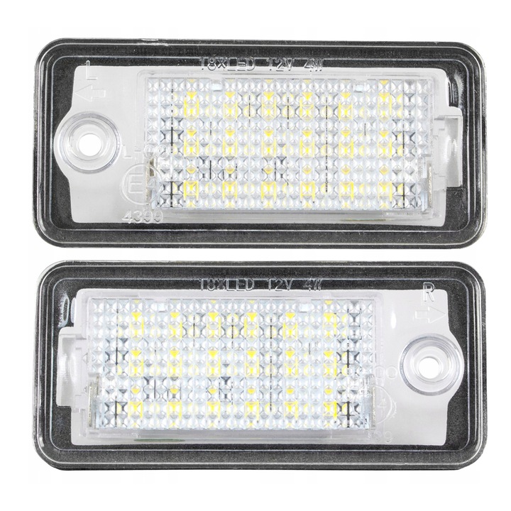Set 2 Lampi LED Numar inmatriculare, AutoTune, pentru Audi A3 8P, Audi S3, Audi A4 B6, Audi S4 B6, Audi A4 B7, Audi A6 C6, Audi S6, Audi A8 D3, Audi S8 D3, Audi Q7