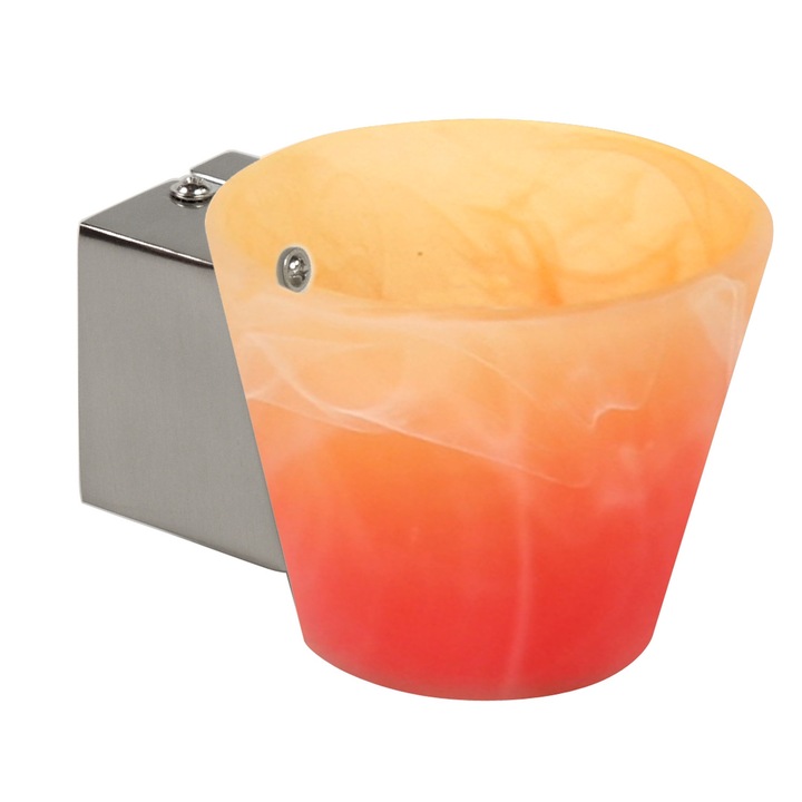 Aplica Simonet, Otel/Sticla, G9, 40W, 8x12cm, Portocaliu