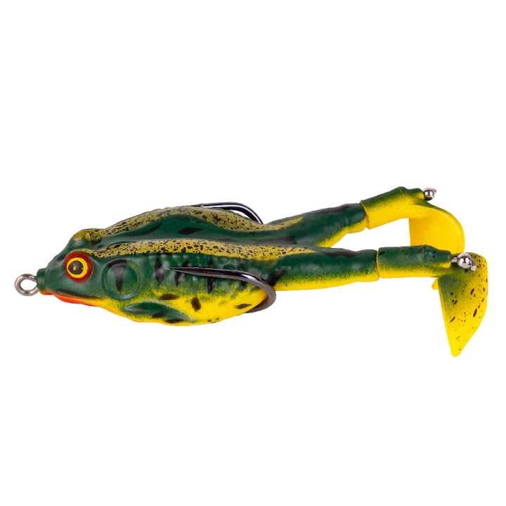Жаба за риболов на щука и сом, въртящи се силиконови крака, повърхностен воблер, плаваща, естествени цветове, 9 см 13,6 г, модел 5
