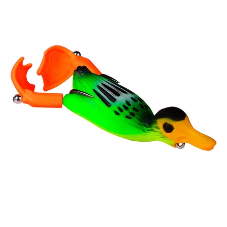 Naluca Stiuca Rata, FISHINGBOX MAKE FISHING BETTER, vobler boboc de rata de suprafata din silicon cu picioare rotative, pescuit la stiuca si somn, model 1