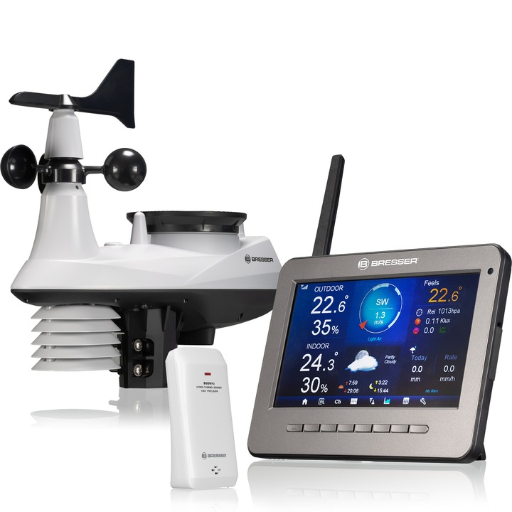 Професионална метеорологична станция Bresser, WIFI, HD, TFT, С интегриран 7 в 1 сензор