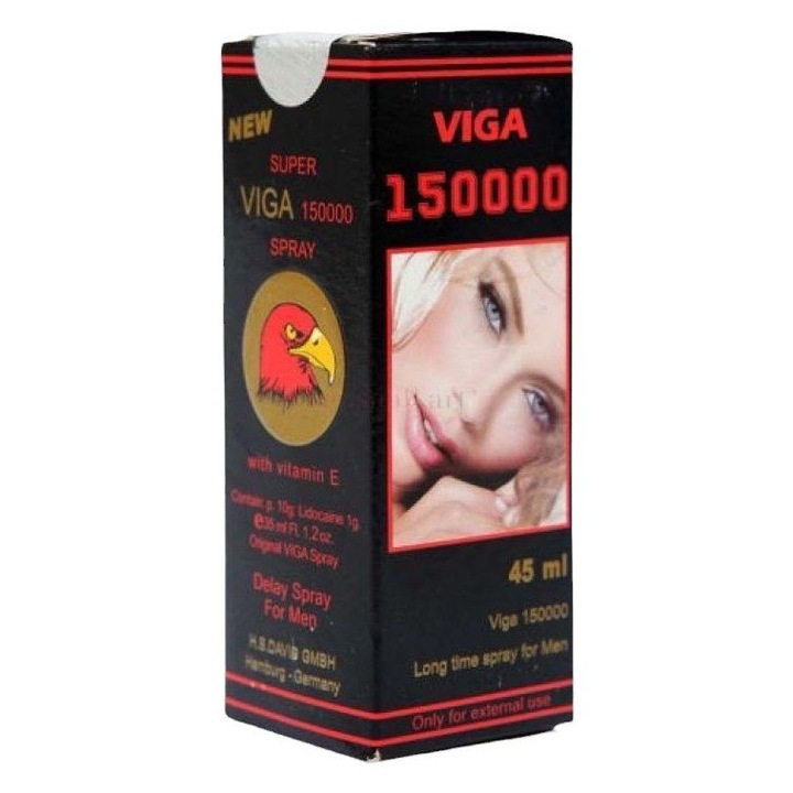Spray SUPER VIGA 150000 Black - Long Time Spray for Men, pentru intarzierea ejacularii, cu vitamina E, 45 ml