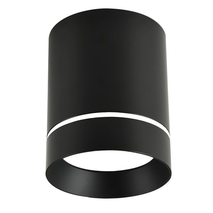 Plafoniera Tube, Aluminiu, 12 x 7.9 x 7.9 cm, GU10, Negru