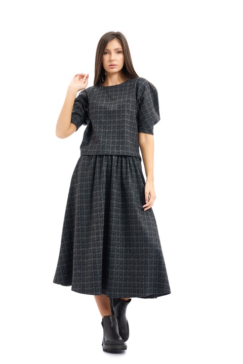 RVL Fashion női blúz, hátul gombokkal D3141A S Szürke