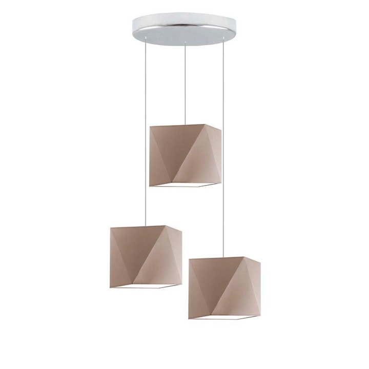 Lysne, Függesztett lámpa nappaliba, Majorka, króm keret, bézs ernyő