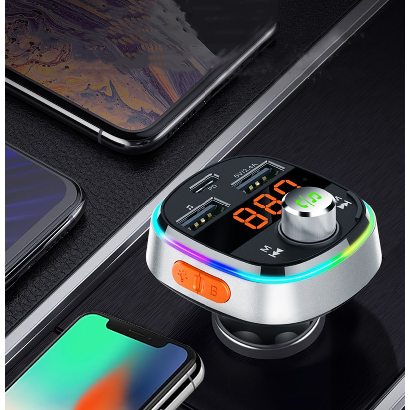 Modulator auto, BOMSTOM, Iluminare ambientala, Bluetooth, Negru - eMAG.ro