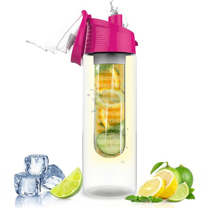 Sticla cu infuzor M073B, 700ml, Tritan, Roz