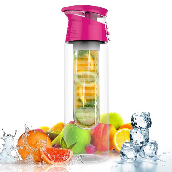 Sticla cu infuzor M073B, 700ml, Tritan, Roz