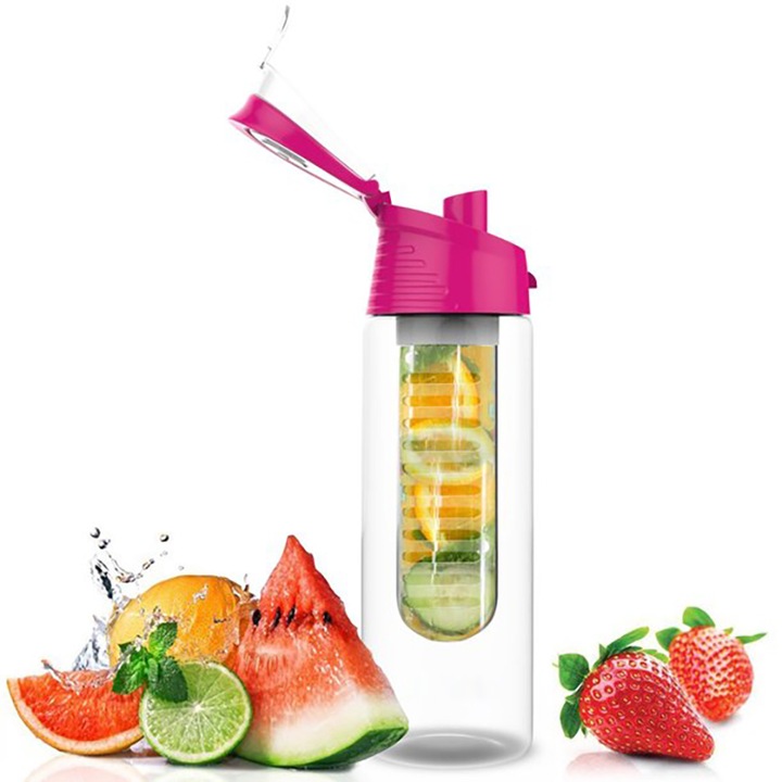 Sticla cu infuzor M073B, 700ml, Tritan, Roz