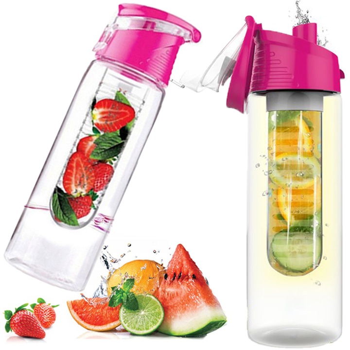 Sticla cu infuzor M073B, 700ml, Tritan, Roz