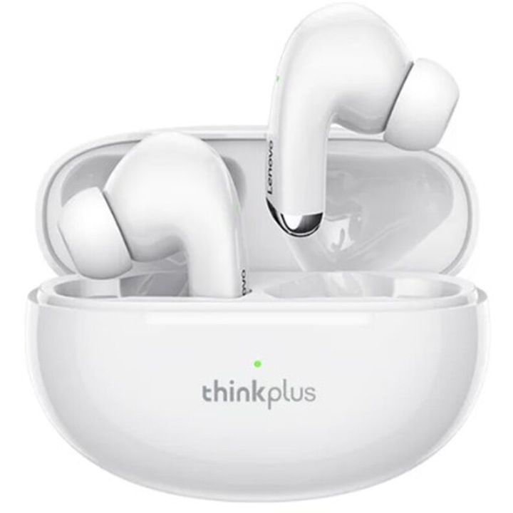 Casti fara Fir True Wireless Stereo, Bluetooth V5.2, Noise Reduction - Lenovo (LP5) - White