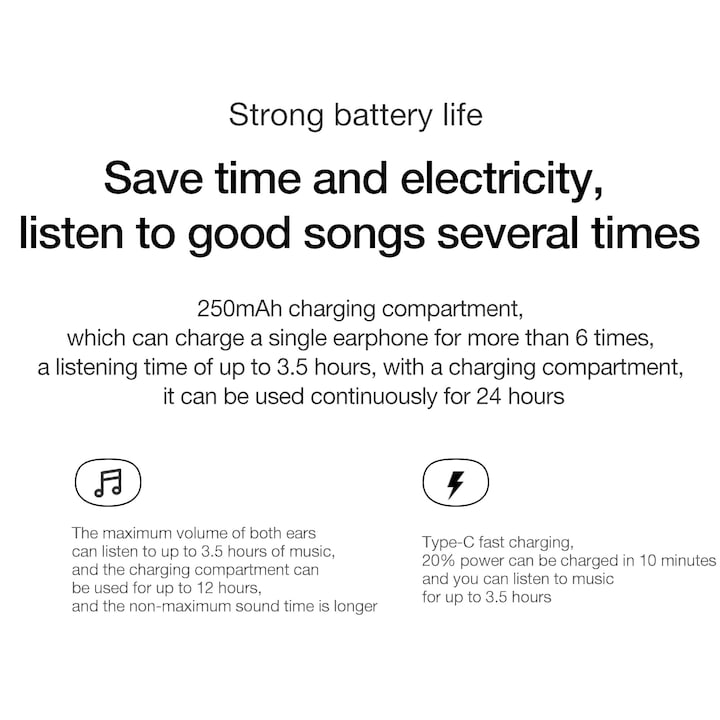 Lenovo LP5 vezeték nélküli fülhallgató, ABS, Zajcsökkentő funkció, HiFi, Fehér