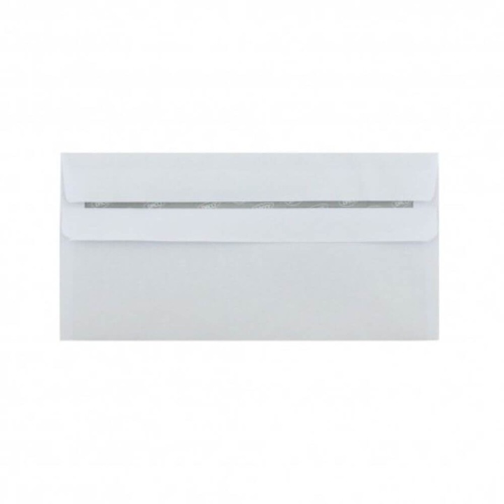 Plicuri Albe DL DACO, 100 Buc/Set, 110x220 mm, 80 g/m², cu Clapeta Autoadeziva