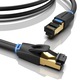 Kábel Vention IKABD, LAN hálózati, fekete, 0,5 m, árnyékolt, SFTP CAT-8, 40 Gb/s