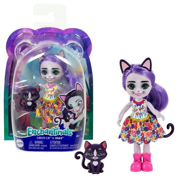 Hired Riot butterfly Papusa Cabery Cat si figurina Pawla EnchanTimals, 10 cm - eMAG.ro