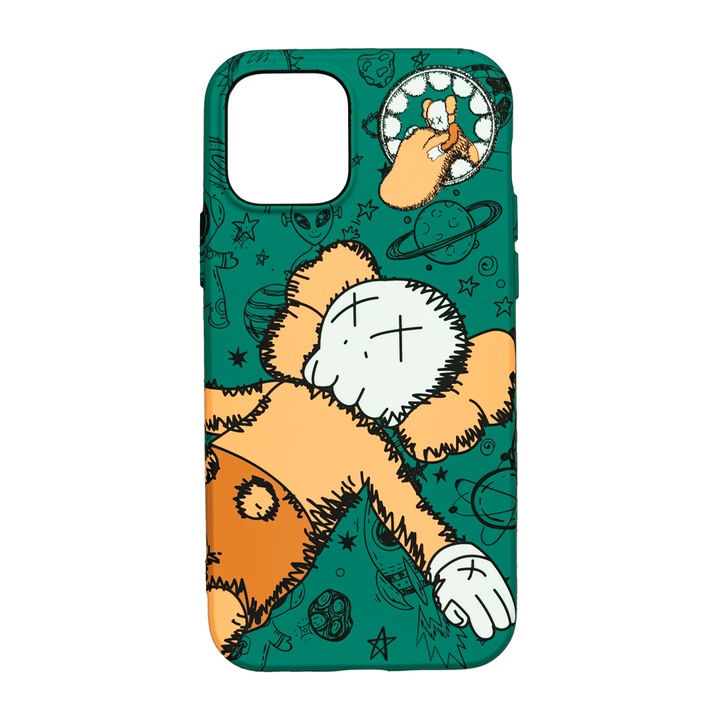 Husa de telefon, LUXO, compatibil cu iPhone 12 / 12 Pro, model Dreaming Kaws cu efect fosforescent, TPU, multicolor