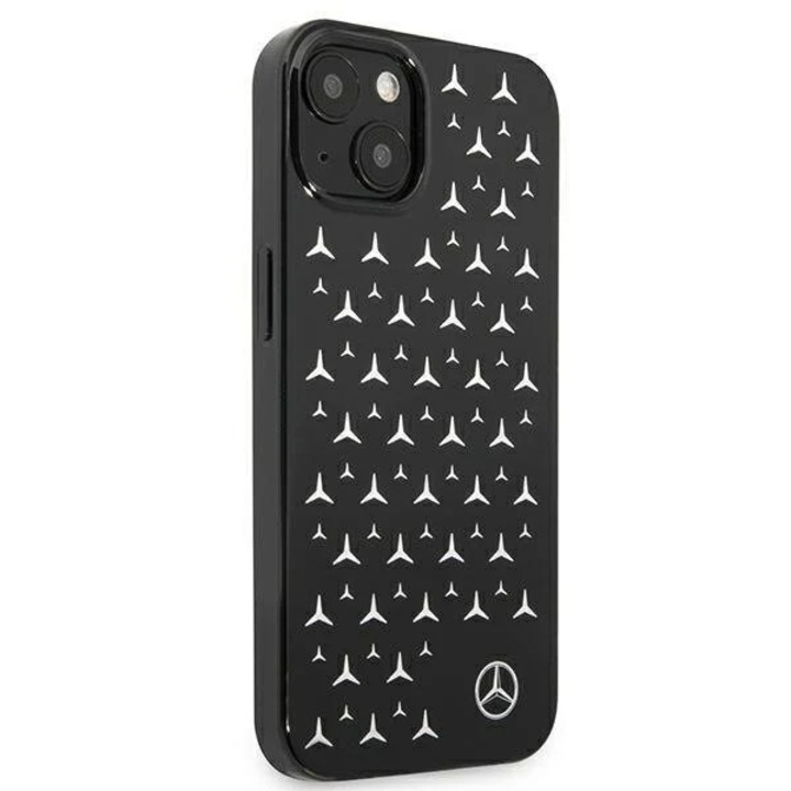 Husa pentru iPhone 13 Mini, Mercedes, MEHCP13SESPBK, Silver Stars Pattern Collection, Negru