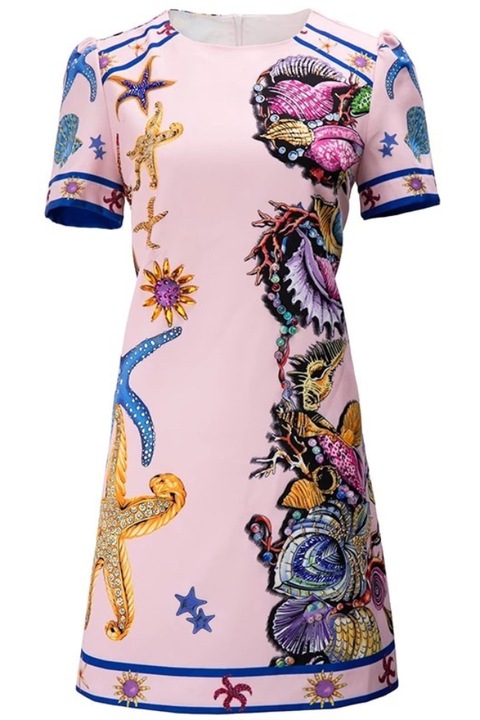 Ruha, Dekorációs kövek, Hajózási minta, Rózsaszín