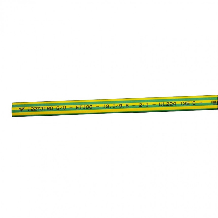 Tермосвиваем шлаух Elematic, 19.1/9.5mm, 1 мeтър, Жълтозелен