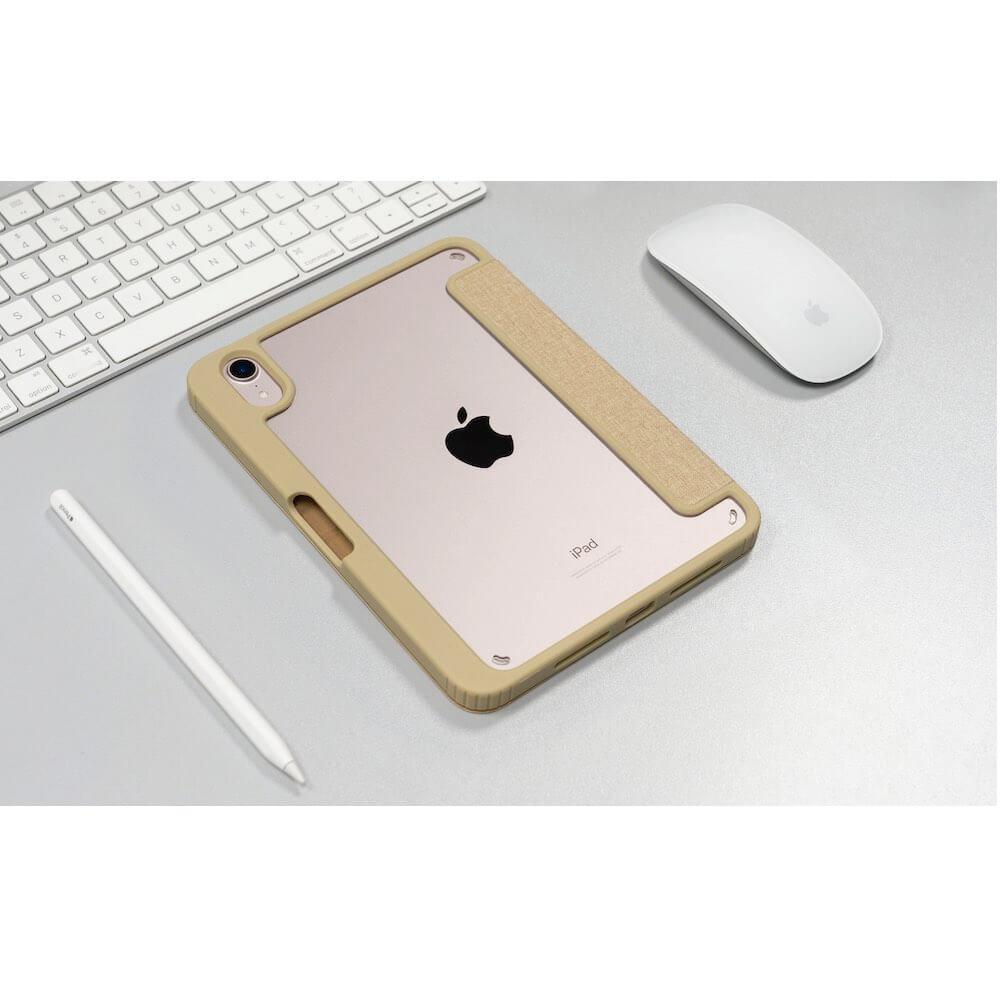 Carcasa si suport din poliuretan cu compartiment Apple Pencil pentru iPad mini 6 2021, Torrii Torero, maro