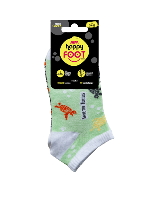Дамски чорапи за Дамски чорапи за маратонки Agiva Happy Foottopia, От бамбук, С графичен дизайн,маратонки Agiva Happy Foottopia, От бамбук, С графичен дизайн,, Светлозелен