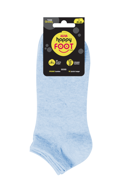 Дамски чорапи Agiva Happy Foottopia, Бамбук, Светлосин, Светлосин