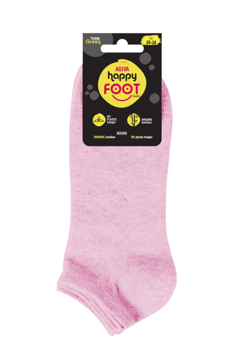 Дамски бамбукови чорапи за маратонки Agiva Happy Foottopia, Розово