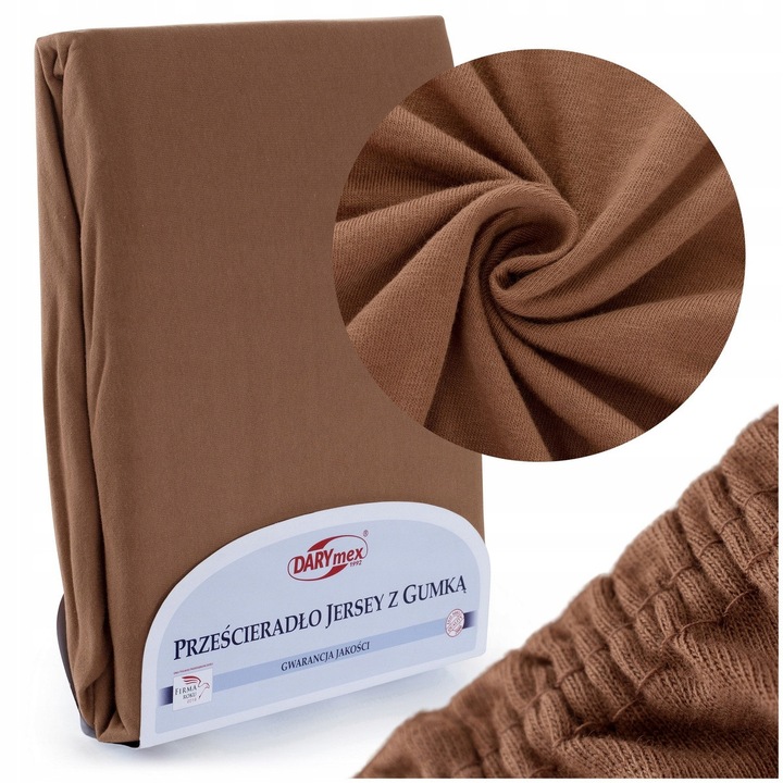 Чаршаф с ластик, Darymex, Джърси, 220x200 см, Кафяв