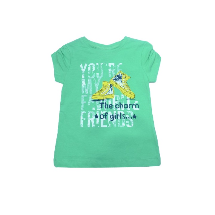 Tricou cu maneca scurta pentru fete Wendee DY102145-1-110, Verde 489