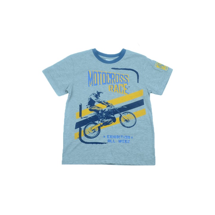 Tricou cu maneca scurta pentru baieti Wendee DY101290-2-128, Gri 128 CM