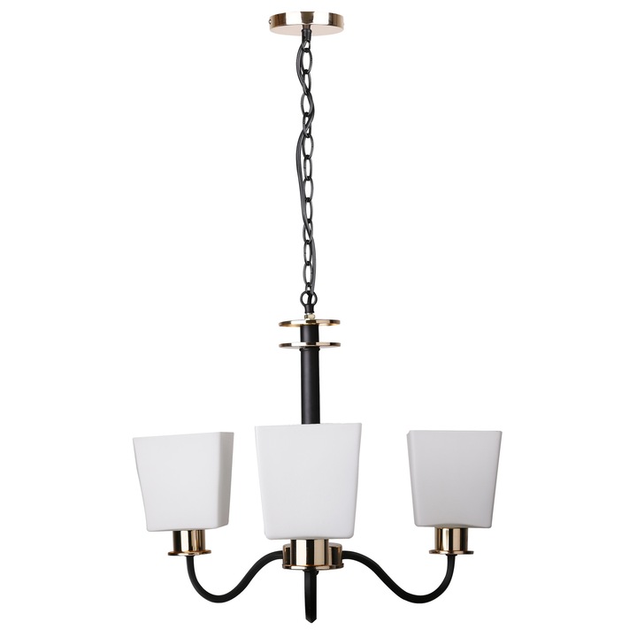 Lustra Schubert, 3x40W, E27, Negru/Alb