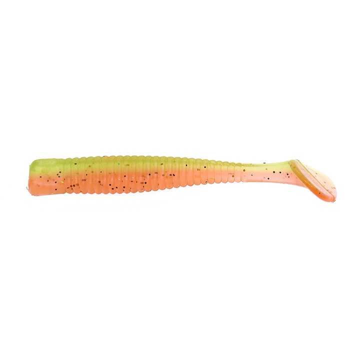Set 8 buc Shad Hitfish Skimpy 6.3cm, Angry Carrot pentru pescuitul la biban, salau sau stiuca