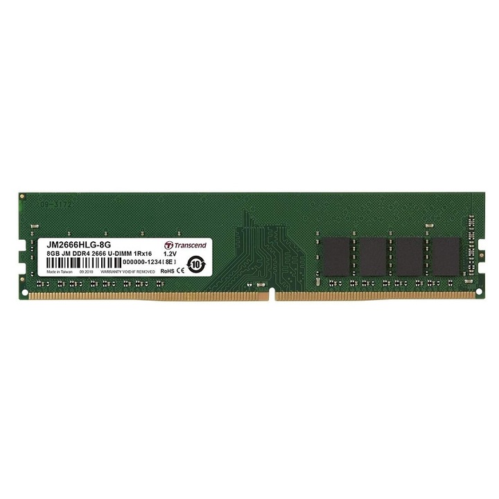 Оперативна памет Transcend 8GB JM DDR4 2666Mhz U-DIMM 1Rx16 1Gx16 CL19 1.2V JM2666HLG-8G