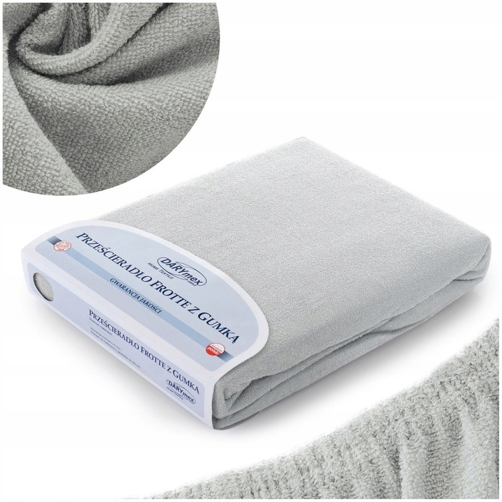 Cearceaf din frotir cu elastic Darymex, 60x120 cm, Gri